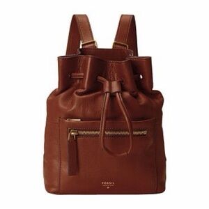 Fossil Mini Leather Bucket Bag • Brown • Crossbody • Excellent Condition